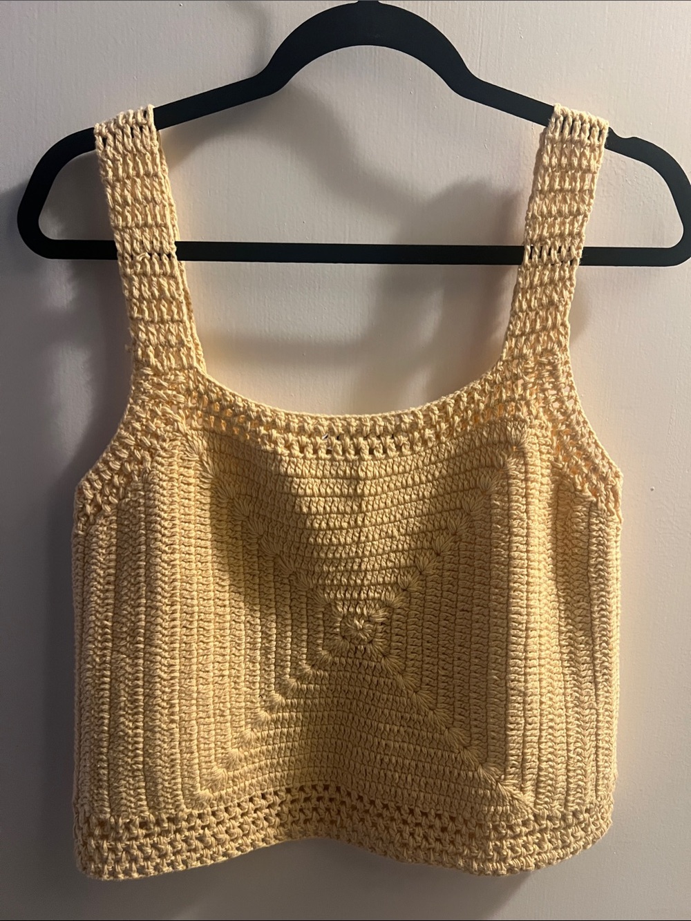 Zara Light Yellow Crochet Tank Top